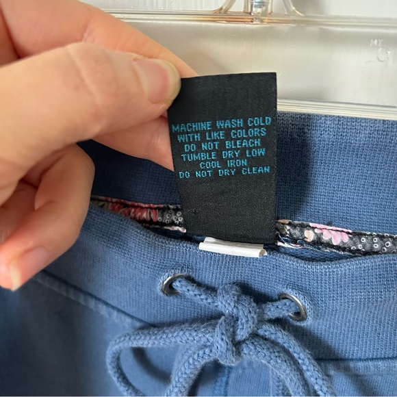 Vintage Y2K Lucky Brand Sweatpants Blue Love Is For Everyone Birds XS Drawstring - Picture 6 of 10